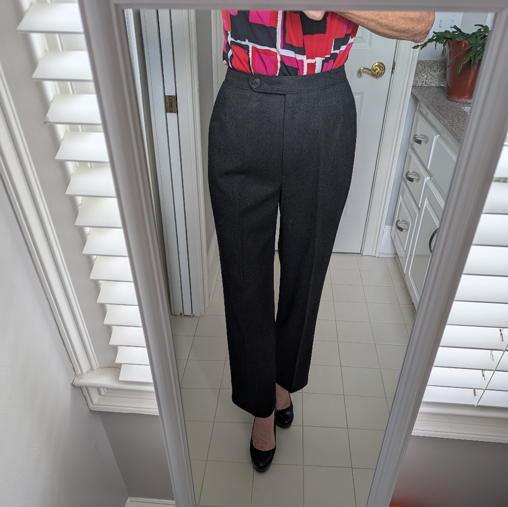 Charcoal Gray Evan Picone Wool Pants